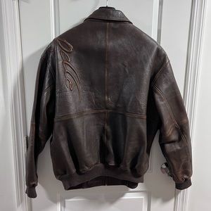 Men’s Pelle Pelle Brown Leather Bomber Jacket
